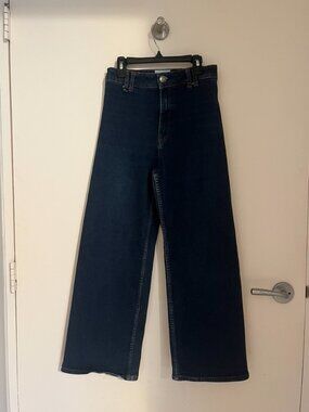 Bimba y Lola Cropped Straight Leg Jeans – Dark Blue – EU 36